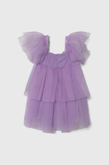 Детское платье Pinko Up цвет фиолетовый mini расклешённая Детское платье Pinko Up цвет фиолетовый mini расклешённая
