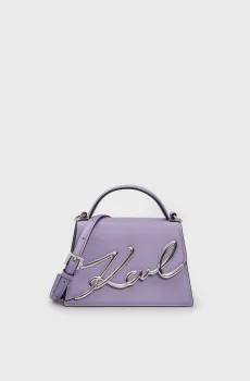 Женская фиолетовая кожаная сумка K SIGNATURE 2.0 SM CROSSBODY Фиолетовый ONESIZE Karl Lagerfeld 240W3004