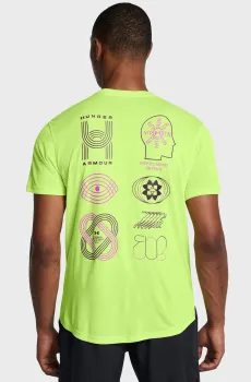 Мужская салатовая футболка UA RUN ANYWHERE TEE Салатовый L Under Armour 1386617-304