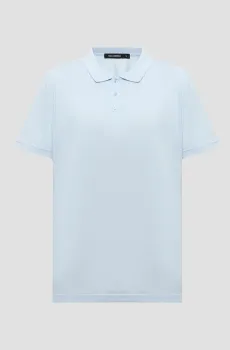 Мужское голубое поло с узором Голубой S Karl Lagerfeld 552204.745005;600