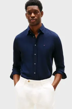 Мужская темно-синяя рубашка PERFORMANCE KNIT Синий S Tommy Hilfiger MW0MW39418