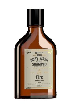 Мужской гель-шампунь для мытья тела, волос и бороды HiSkin Fire Men Body Wash Gel And Shampoo, 330 мл