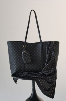 Велика сумка tote з монограмою та гаманцем - чорний