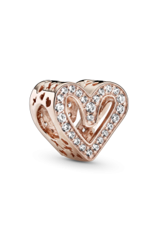 Намистина "Сяючий ескіз серця" з покриттям 14K рожевим золотом
