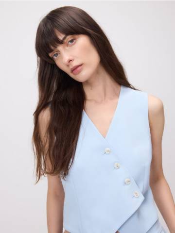 Reserved - LADIES` VEST - блідо-блакитний - YS844-05X Reserved - LADIES` VEST - блідо-блакитний - YS844-05X