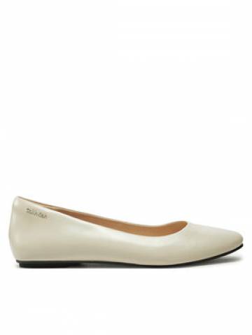 Calvin Klein Балетки Round Ballerina HW0HW02449 Écru Calvin Klein Балетки Round Ballerina HW0HW02449 Écru