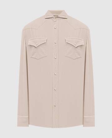 Бежевая вельветовая рубашка