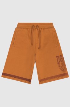 Детские коричневые шорты с принтом
