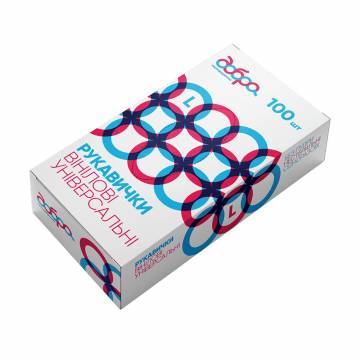 Перчатки виниловые, универсальные Добра господарочка, нестирильная, без пудры, 100 шт, размер L