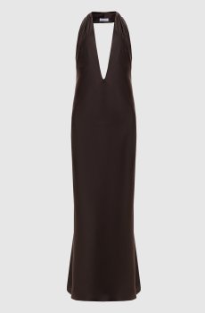 Коричневое платье макси Maren с открытой спиной