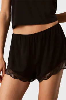 Женские черные шорты RIB LACE Черный S Calvin Klein LV00QS7620