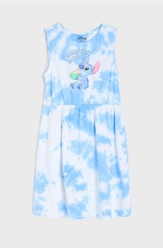 Бавовняна сукня з принтом Stitch - light blue