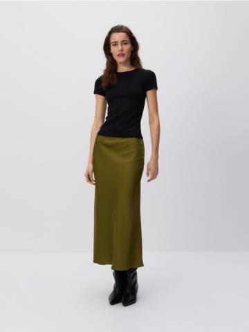 Reserved - Бавовняна футболка в обтяжку - чорний - 545GA-99X