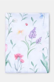 Скатертина з квітковим мотивом - білий