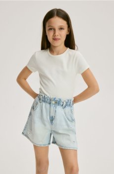 Reserved - Джинсові шорти paperbag - синій - 269HN-05J