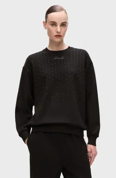 Женский черный свитшот rhinestone rain Черный XS Karl Lagerfeld A4W20038