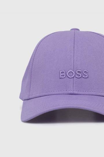 Хлопковая кепка BOSS цвет фиолетовый с аппликацией 50519889 Хлопковая кепка BOSS цвет фиолетовый с аппликацией 50519889