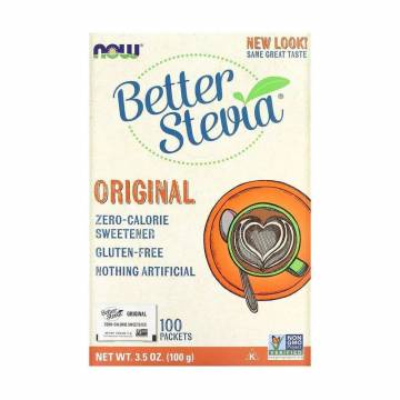 Стевия NOW foods Better Stevia подсластитель с нулевой калорийностью, оригинальный вкус, в саше, 100*1 г Стевия NOW foods Better Stevia подсластитель с нулевой калорийностью, оригинальный вкус, в саше, 100*1 г