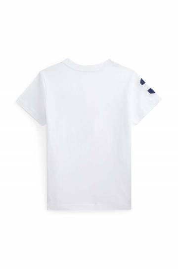 Детская хлопковая футболка Polo Ralph Lauren цвет белый с принтом 322832907037 Детская хлопковая футболка Polo Ralph Lauren цвет белый с принтом 322832907037