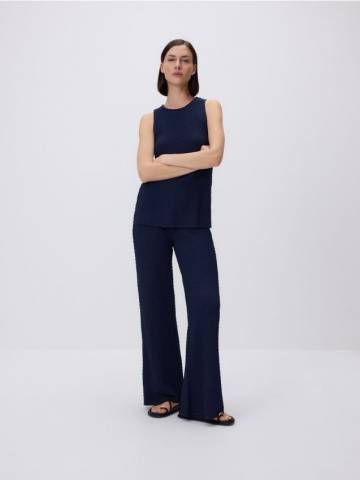 Reserved - Штани з текстурованої тканини - темно-синій - 9275B-59X Reserved - Штани з текстурованої тканини - темно-синій - 9275B-59X