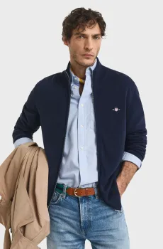 Мужской темно-синий кардиган CASUAL COTTON ZIP Синий S Gant 8030164