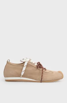 Женские бежевые замшевые кроссовки Sarina Бежевый 37 PRPY PRSDS26220W