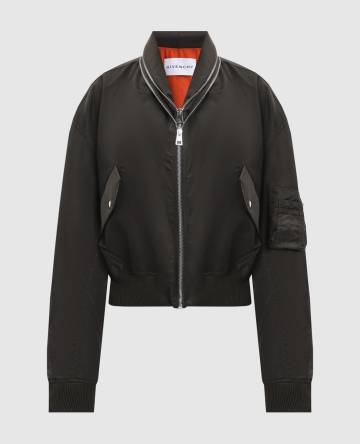 Коричневый бомбер с эффектом наложения слоев