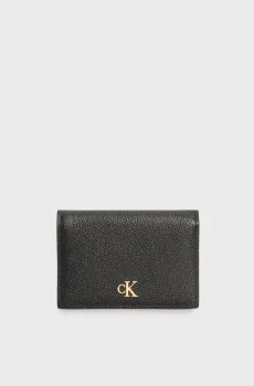Женский черный кожаный кардхолдер MIN MONOGRAM 6CC Черный ONESIZE Calvin Klein LV04F1063G