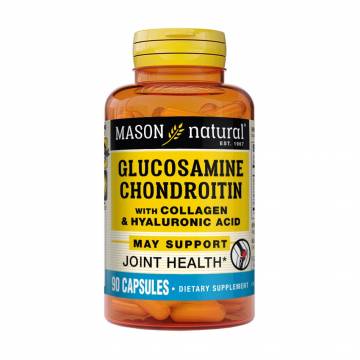 Глюкозамин, хондроитин Mason Natural Glucosamine Chondroitin With Collagen & Hyaluronic Acid, 90 капсул Глюкозамин, хондроитин Mason Natural Glucosamine Chondroitin With Collagen & Hyaluronic Acid, 90 капсул