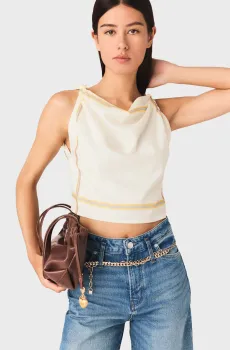 Женский белый топ Белый 36 MAJE MFPTO01362_White