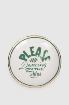 Белая фарфоровая тарелка для хлеба No Dancing On The Tables