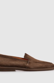 Замшевые лоферы коричневого цвета с эффектом деграде