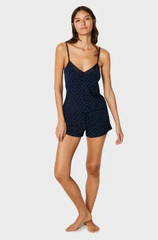 Женский темно-синий топ в горошек MOLLY DOTS Синий XL Etam 6547315