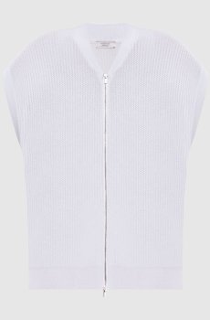 Серый жилет с люрексом на молнии