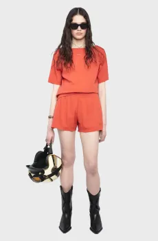 Женские терракотовые шорты Paxa Красный L ZADIG&VOLTAIRE JWBS01013_SIENNA