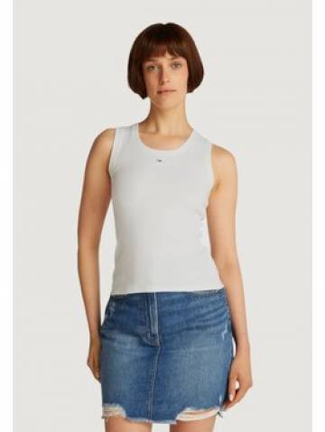 Tommy Jeans Топ Essential DW0DW20673 Білий Slim Fit Tommy Jeans Топ Essential DW0DW20673 Білий Slim Fit