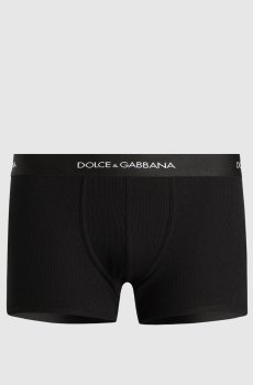 Черные трусы-боксеры в рубчике с логотипом