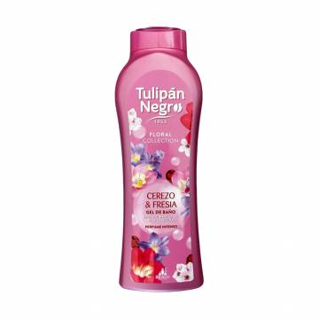 Парфюмированный гель для душа Tulipan Negro Floral Collection Bath And Shower Gel Вишня и фрезия, 650 мл Парфюмированный гель для душа Tulipan Negro Floral Collection Bath And Shower Gel Вишня и фрезия, 650 мл