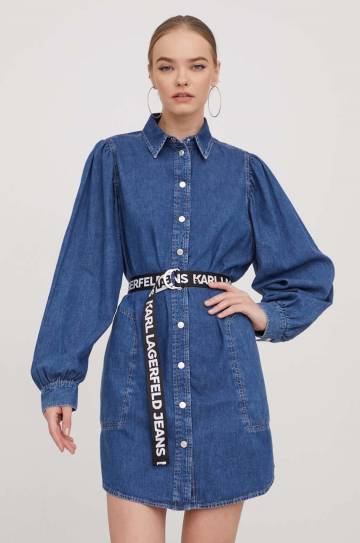 Джинсовое платье Karl Lagerfeld Jeans mini прямая Джинсовое платье Karl Lagerfeld Jeans mini прямая