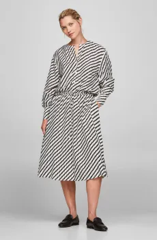 Женское платье в полоску ZIGZAG WAISTED MIDI DRESS Разноцветный L Tommy Hilfiger WW0WW41157