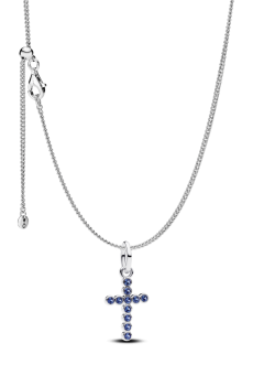 Подарунковий комплект з хрестиком синього кольору