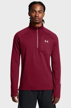 Мужская бордовая спортивная кофта UA LAUNCH ELITE CW HALF ZIP Бордовый XL Under Armour 1386676-625