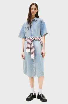 Женское голубое джинсовое платье DENIM Голубой XS Tommy Jeans DW0DW21205