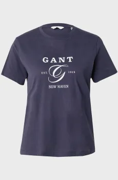 Женская темно-синяя футболка REG GRAPHIC Синий M Gant 4200563