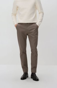 Reserved - Картаті штани-чиноси - кавовий - 640DR-84X