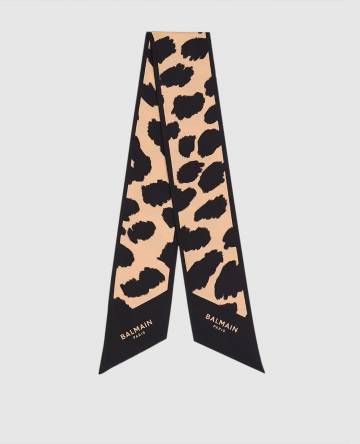 Лента твилли из шелка в анималистичный принт