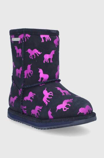 Детские замшевые сапоги Emu Australia Rainbow Unicorn Brumby цвет синий Детские замшевые сапоги Emu Australia Rainbow Unicorn Brumby цвет синий