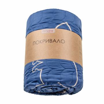 Стеганое покрывало Home Line Коты, синее, 160*210 см (192261)
