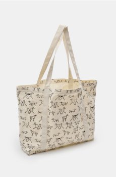 Тканинна tote-сумка з принтом собак - кремовий