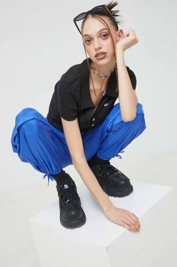 Поло Tommy Jeans женский цвет чёрный Поло Tommy Jeans женский цвет чёрный